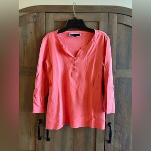 Karen Scott Vibrant Coral Long Sleeve Top